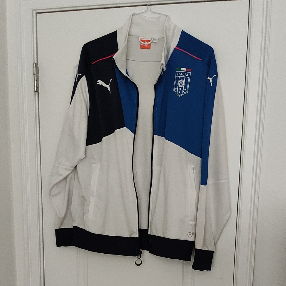 Puma Italy Track Jacket in Blue, Black, and White